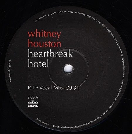 Обложка пластинки Whitney Houston – Heartbreak Hotel