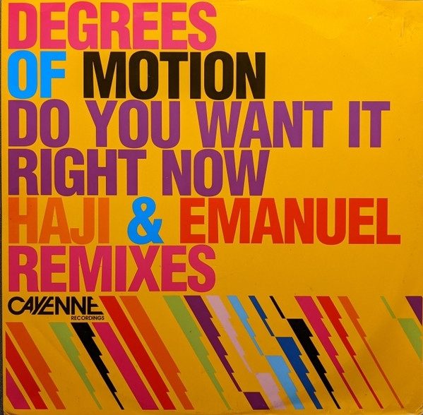 Обложка пластинки Degrees Of Motion – Do You Want It Right Now (Haji & Emanuel Remixes)